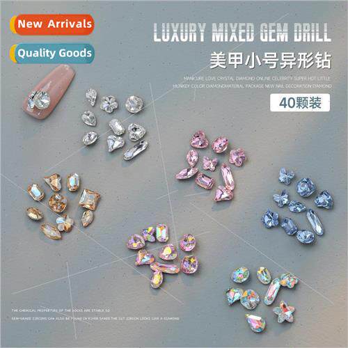Nail jewelry pointed bottom small shaped diamonds mini water
