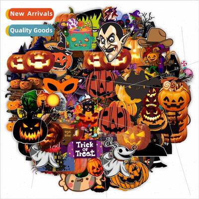 New Halloween 100 pumpkin stickers witch luggage tablet cell