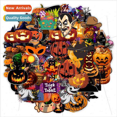 New Halloween 100 pumpkin stickers witch luggage tablet cell