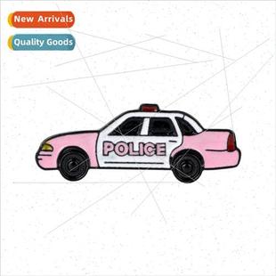 POLICE Pink Denim Creative Jacke Pin Cute Car Jewelry Police