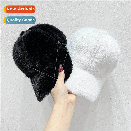 Hat female winter wild solid color thickened warm plush base