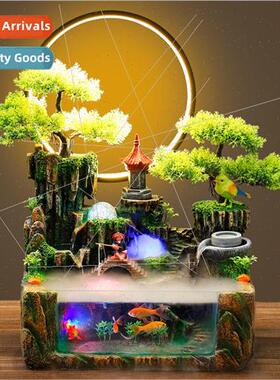 New creative indoor entrance desktop LED light circle humidi