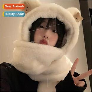 one cut hat plush winter female all scarf ears Bear