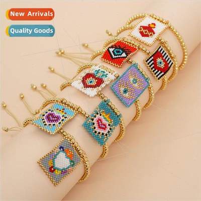 Teenage jewelry bohemian  rainbow geometric shapes square ta