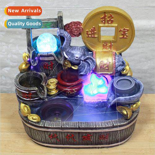 Creative elephant running water fountain feng shui wheel att