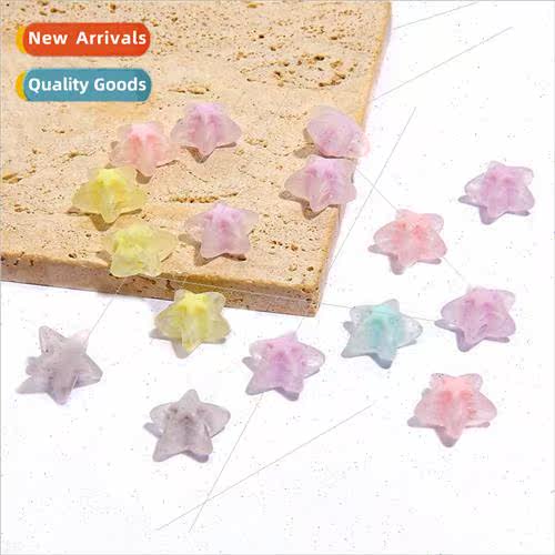 Acrylic transparent frosted straight hole pentagram earrings
