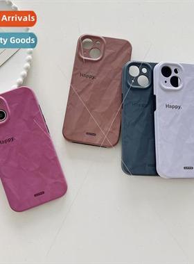 ins simple couple  pleated English 适用 14ProMax phone case