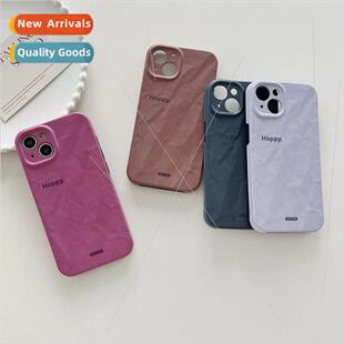 ins simple couple  pleated English 适用 14ProMax phone case