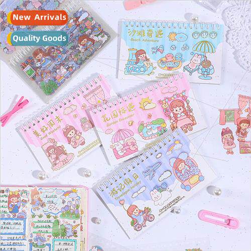 Sweetheart cute rabbit series handbook sticker book cute car
