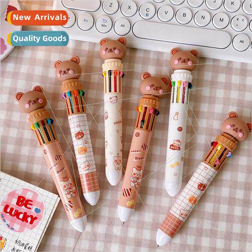 Bear 10 color ballpoint pen cartoon press type multicolor co