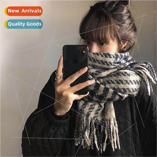 Winter new thousand birds ins imitation cashmere scarf femal