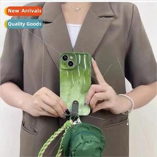 braided rope fisherman gradient hat green iPhone ins 适用