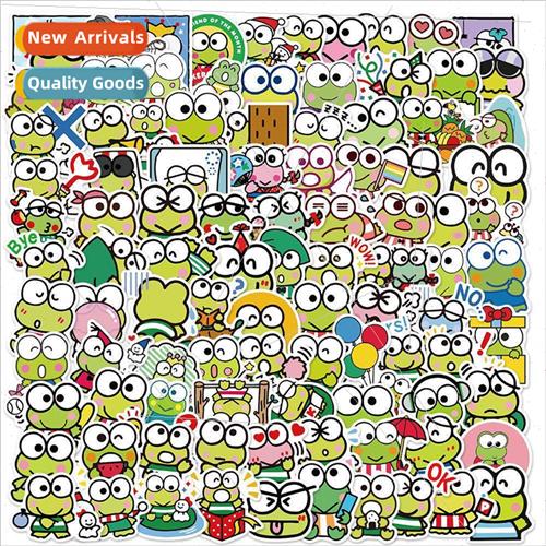100 cartoon big-eyed frog Kolopy doodle stickers luggage lap