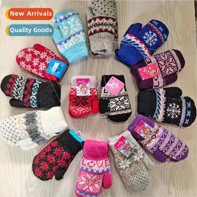 Childrens full-wrap gloves female winter warm anti-freezing