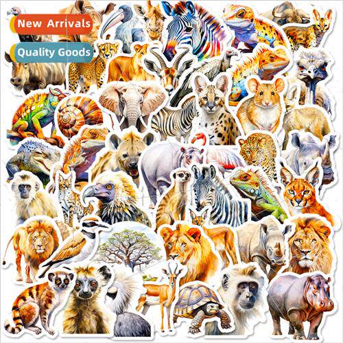 50 cartoon African animals children stickers skateboard kind