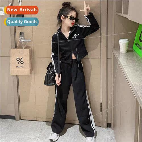 2022 new childrens clothing girls casual suit fall  middle a
