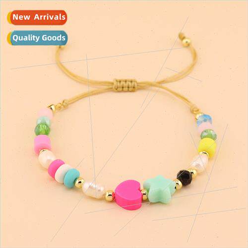 Acrylic Pentagram Soft Ceramic Peach Heart Crystal Beads Nat