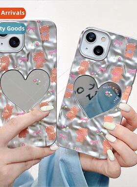 Full Screen Bow Bear Love Mirror iPhone 12/13ProMax Case 适