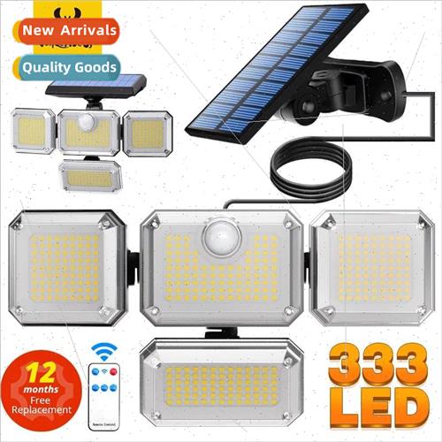2022 new three head LED solar wall light split solar garden