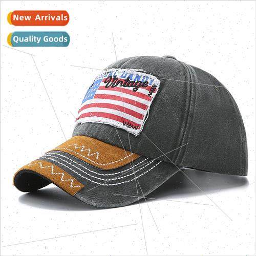 ins model baseball hat fashion American flag patch sun hat f
