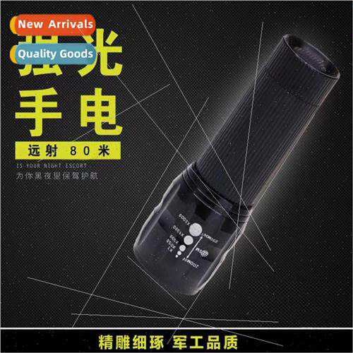 Strong light flashlight 3-speed LED flashlight Retractable f