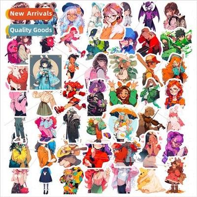 50 anime  characters mixed stickers new retro Genki girl car