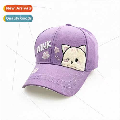 Cute cartoon kitten baseball cap childrens outdoor leisure v
