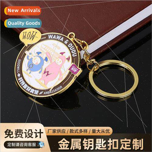 Metal keychain creative baking paint key pendant anime key c