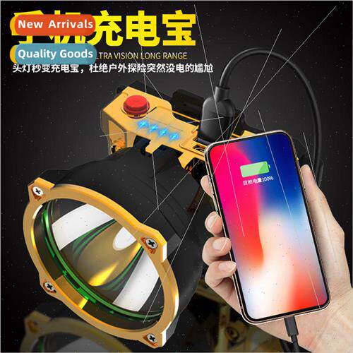 New headlamp strong waterproof LED light rechargeable multif