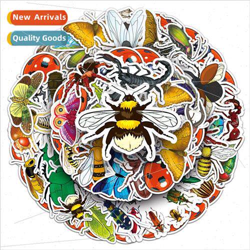 60 insect handbook stickers cute cartoon animal stickers diy