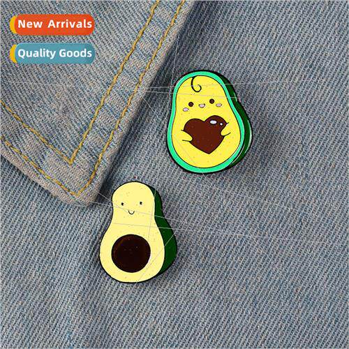 Korea cute cartoon alloy brooch creative avocado love stupid