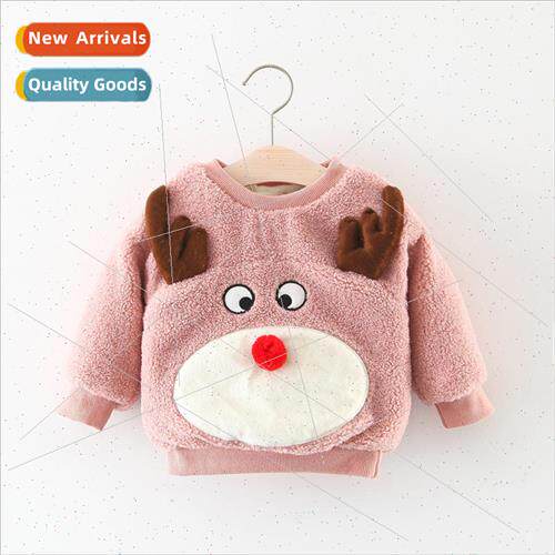 Winter childrens Korean  of boys and girls cartoon elk sweat