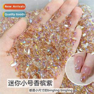 aurora borealis diamond Warm champagne nail jewelry elves