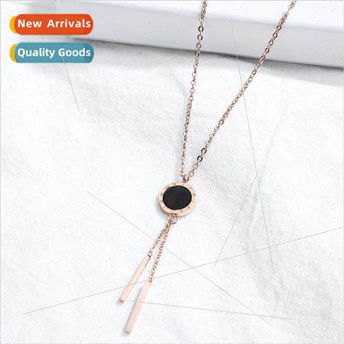 Titanium steel double-sided shell Roman letters tassel titan