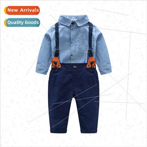 INS  childrens baby boy gentlemans pajamas crawling clothes