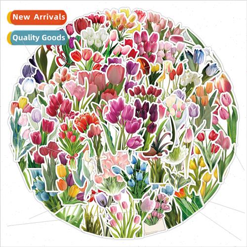 100 tulip flower tamp American  stickers bedroom stationery