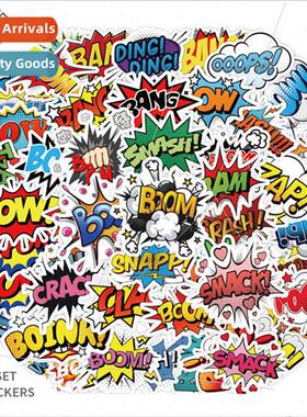 50 English explosion graffiti stickers cartoon notebook skat