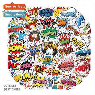 50 English explosion graffiti stickers cartoon notebook skat