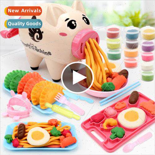 Childrens colored clay piggy noodle maker -toxic playdough d