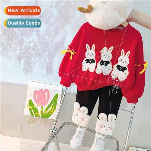 Winter childrens padded suit new winter girls rabbit Korean