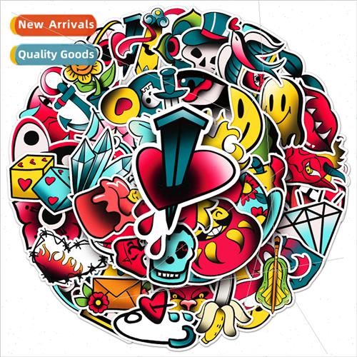 50 gothic graffiti cool body stickers waterproof decorative