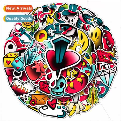 50 gothic graffiti cool body stickers waterproof decorative