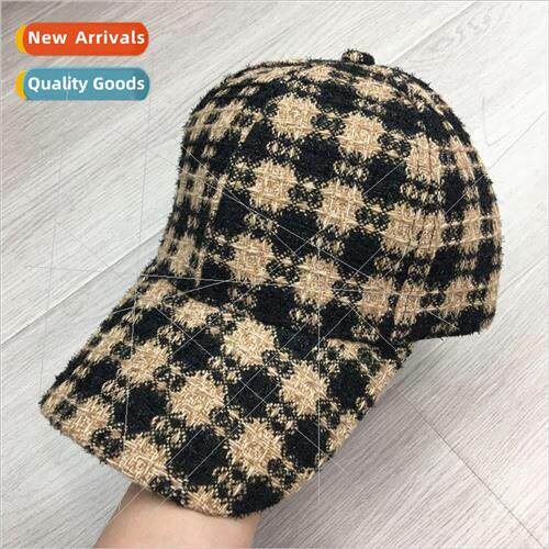 Korean  of the fall and winter fashion plaid baseball cap re