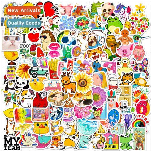 100 small size 4cm globe mix and match stickers cute cartoon