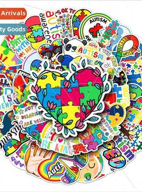 50 Care Autism ggage Stickers Creative Trend Waterproof Suit