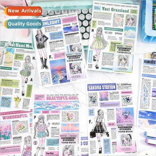 Tulip sea series stickers Korean cartoon girl characters cre
