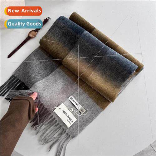 The color is so beautiful ~ Korean gradient plaid 100% wool