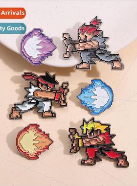 Set Fighter set game pin cool  ron ken ho ghost waving fist