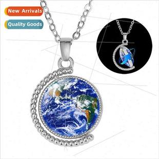 double planets sided rotating necklace minous pendant eight