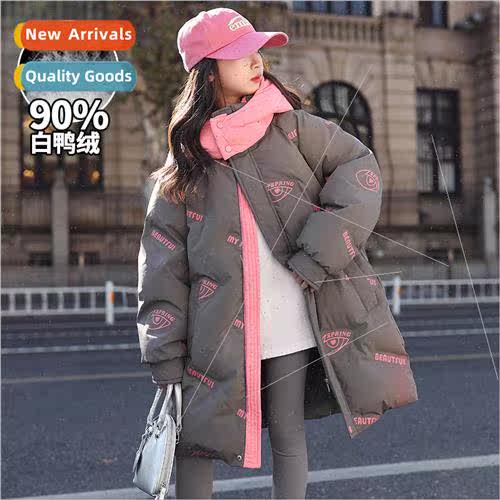 Girls winter down jacket 2023 new big childrens 适用eign fla